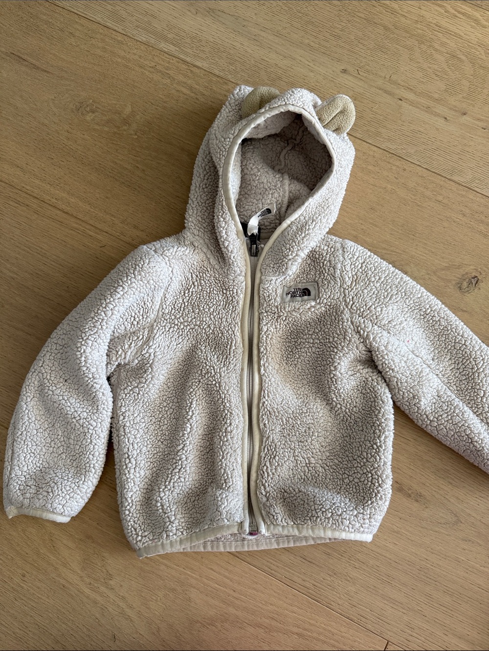 The North Face Cream Sherpa Fleece Hoodie with Bear Ears
